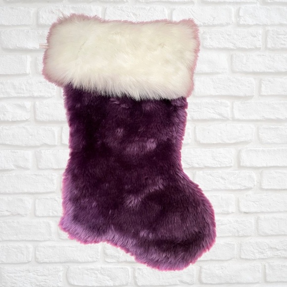 Fuzzy Purple Christmas Stocking - Picture 2 of 2